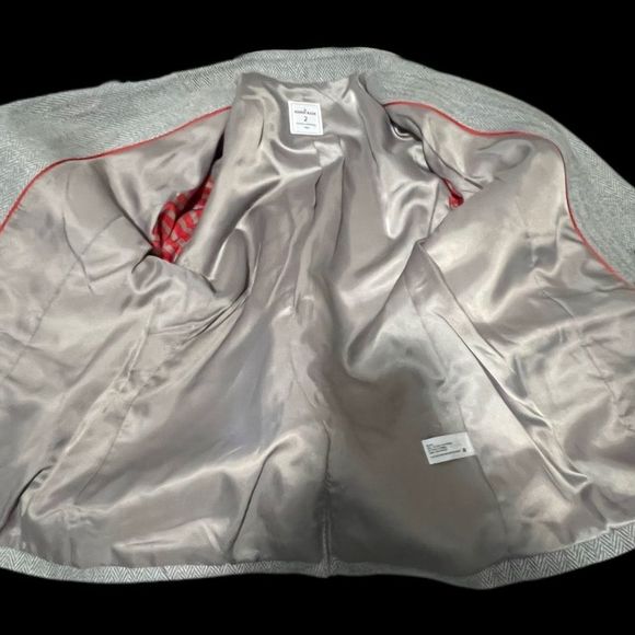 NWOT $118 GAP | The Academy |  Lined | Herringbone Blazer in Gray & White - Picture 6 of 8